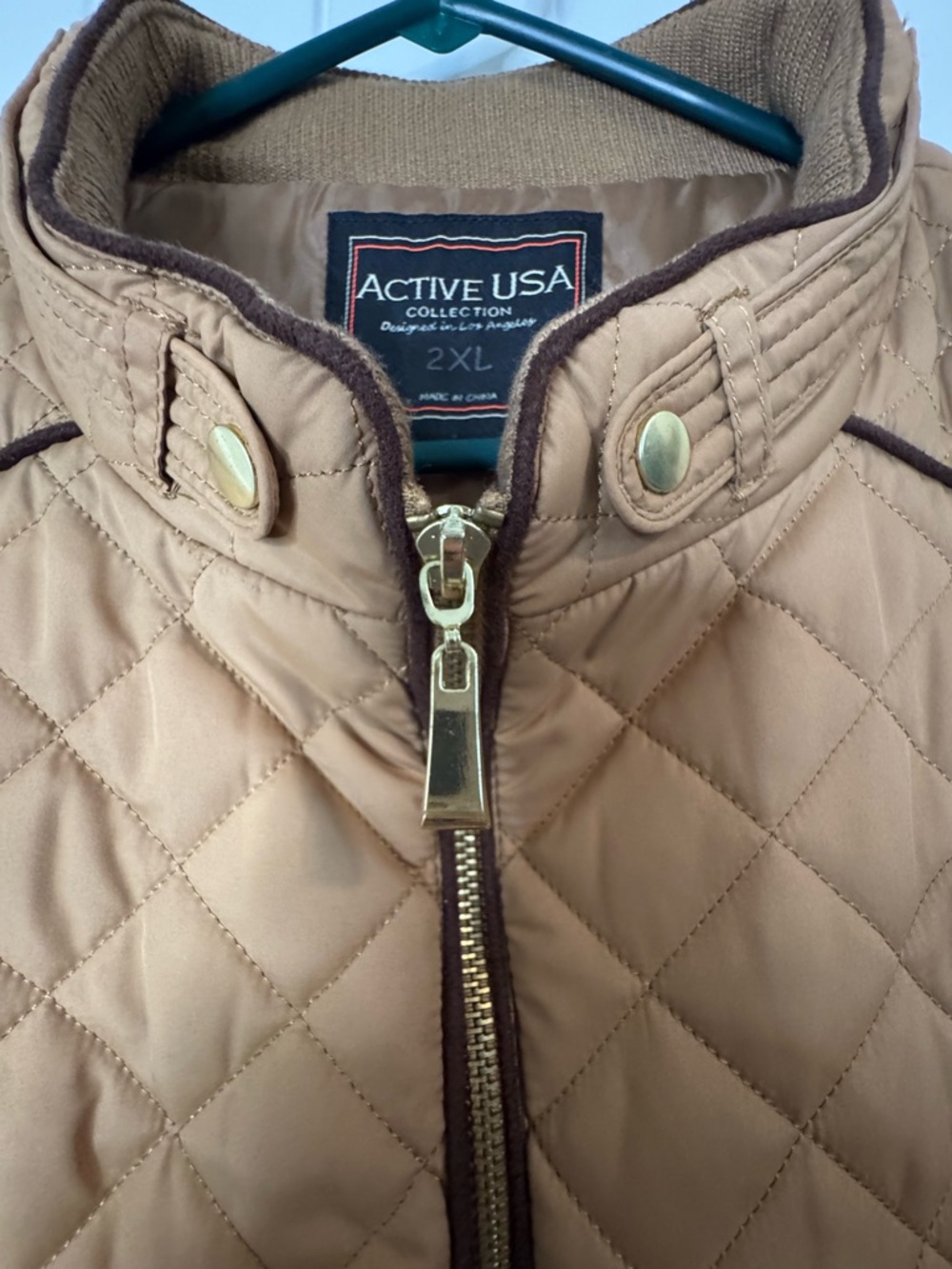 Active USA Quilted Puffer Vest Zip Front Utility Pockets - Picture 5 of 7